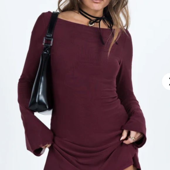 Princess Polly Lukea Long Sleeve Mini Dress Mauve - Size 6 - NEW With Tags. - Picture 15 of 16